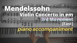 Mendelssohn - Violin Concerto in em, Op.64, 3rd Mov: Piano Accompaniment [Fast]