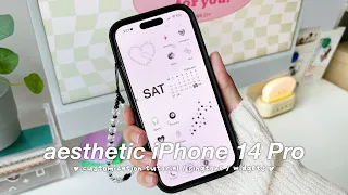 HOW TO MAKE YOUR PHONE AESTHETIC: customize with me, pinterest girl aesthetic, iPhone 14 Pro 🖤✨