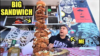 "IT'S BIGGER THAN YOU" 15x Crispy Chicken Sandwich Challenge | $150 Las Vegas Chicken Sandwich