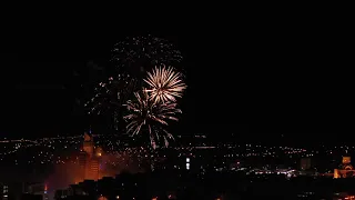 #Футаж яркий салют над городом ◄4K•HD► #Footage bright fireworks over the city