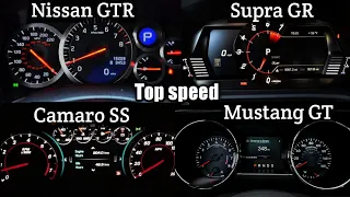 Nissan GTR Vs Camaro SS Vs mustang GT Vs Toyota Supra speed comparison | acceleration battle | 0-200