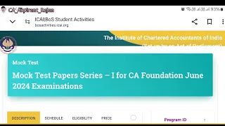 CA Foundation may/June 24 /Step By Step Mock test Registration Process | CA Foundation Classes