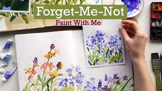 Forget me Not Flowers Watercolor Tutorial Step by Step