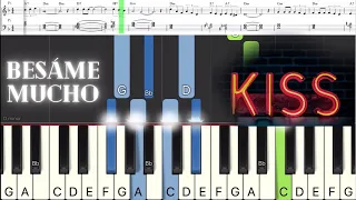 Besame mucho. Easy piano tutorial with chords. Synthesia