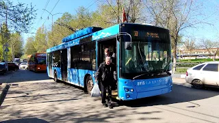 🔵Поездка на троллейбусе №8915(2342); СВАРЗ-МАЗ-6275; маршрут №10; мост ZF; город Саратов