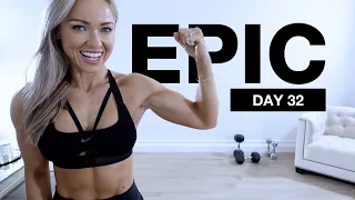 Day 32 of EPIC | Obliques & Shoulder Workout with Dumbbells