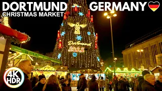 🇩🇪 Dortmund Germany, Christmas Market 4K-HDR Walk 2022✨Biggest Christmas Tree in the World