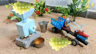 diy tractor grapes juice machine mini science project || flour mill || @KeepVilla | @minitheq