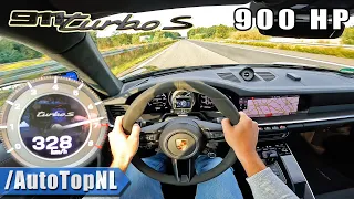 900HP Porsche 992 Turbo S 328KM/H on AUTOBAHN [NO SPEED LIMIT] by AutoTopNL