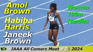 Amoi Brown | Habiba Harris | Janeek Brown | Women 100m Hurdles | JAAA All Comers Meet #2 | 2024