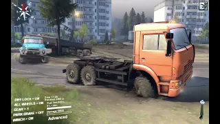 Vehicle pulls to repair🚚🚨[Spintires] #offroading #spintiresmudrunner