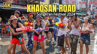 Bangkok Songkran 2024 at Khaosan Road | World's Best and largest Water Fight