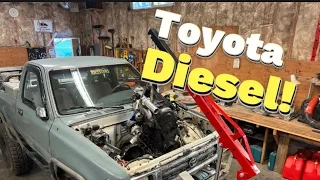 The Engine is in! | Toyota Pickup TDI Swap Episode 2