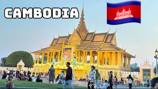 Cambodia Evening Walk Virtual Tour, Enjoying, Relaxing  Phnom Penh 2024