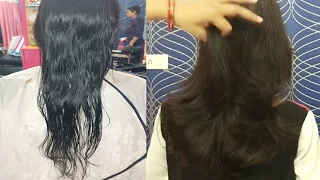 how to cut light short straight silky hair in steps cutting पतले स्ट्रेट सिल्की बालों पर स्टेप कटिंग