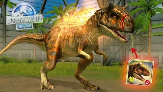 TORO CARNOTAURUS CAMPAMENTO CRETÁCICO NIVEL MAXIMO 40 Dinosaurio con cuernos Jurassic World El Juego