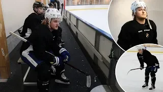 Här tränar William Nylander på is med AIK:s juniorlag