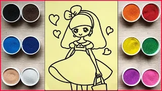 Colored sand painting princess toys - Chim Xinh