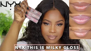 NYX THIS IS MILKY GLOSS Lip Gloss | Swatches & Review | Brown Skin