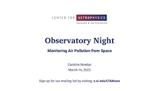 Observatory Night: Monitoring Air Pollution from Space