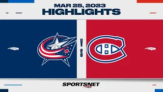 NHL Highlights | Blue Jackets vs. Canadiens - March 25, 2023