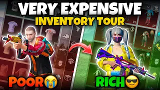 TOUR OF VERY EXPENSIVE BGMI INVENTORY🔥MYTHICAL OUTFITS AND GUN SKINS | Mew2.