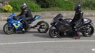 Hayabusa vs GSXR 1000 Suzuki - drag race