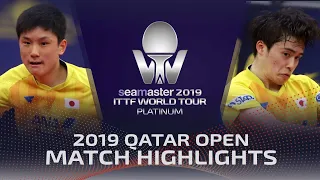 Tomokazu Harimoto vs Masataka Morizono | 2019 ITTF Qatar Open Highlights (R32)