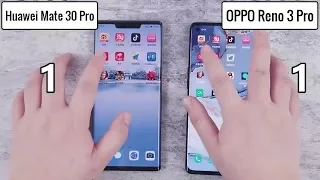 Huawei Mate 30 Pro VS OPPO Reno 3 Pro || Speed Test Comparison ||【Known Mobile】