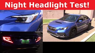 2022 Subaru WRX 6-Speed Headlight Test and Night Drive
