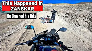Look What Happened in ZANSKAR | Crashed his Bike | Purne to Padum(1) | Ep. 09
