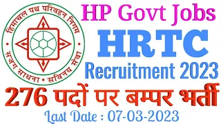 HRTC Recruitment 2023 || HP Govt Jobs 2023 || HRTC Driver bharti 2023