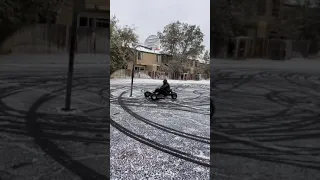 Trying out the 212cc Hemi Predator go kart on the snow part 2