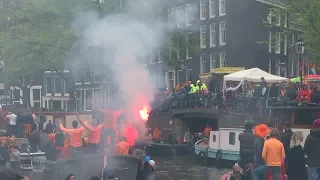 Koningsdag Amsterdam 2018 - Botenparade op de Prinsengracht