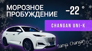 Морозное пробуждение Changan UNI-K в -22 градуса. Реальный отзыв владельца. А что с ручками? 2024 г.