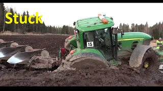 Farm Tractor Stuck in Mud - Life in Countryside