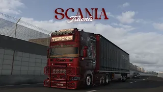 ETS2 1.49 Scania Tsironis 164L 580 V8 - Loud Pipe Sound & Smoke