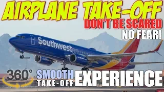 Airplane Take-Off (737 Boeing): 360 VIDEO | LOOKING-OUT-the-WINDOW | Reduce Your Fear of Flying!