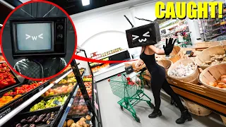 I CAUGHT TV WOMAN AT THE GROCERY STORE WITH TV BABY! (SKIBIDI MOVIE REAL LIFE VERSION)
