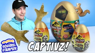 Jurassic Park 30th Anniversary CAPTIVZ Build N' Battle Dinos Game Mystery Egg Collection Review