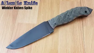 WINKLER KNIVES SPIKE BLACK AND TAN MICARTA FIXED 80CRV2 BLADE KNIFE + SHEATH 033
