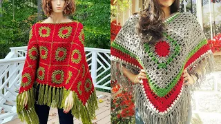 So lovely and attractive designs of Crochet Ponchos pattern for ladies