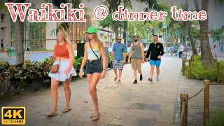 [4K] HAWAII - Waikiki - Dinner time in Waikiki - a look at some popular restaurants around Waikiki