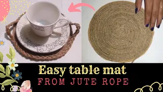 DIY: Handmade table mat || table mat making at home || Amazing craft with rope ||Jute craft ideas