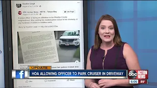 HOA now allowing Clearwater police officer to park cruiser in driveway