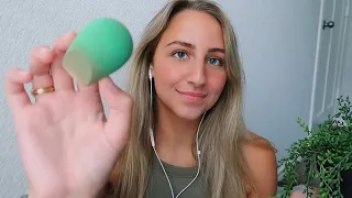 ASMR Green Triggers (whispering, tapping, scratching) 🐉💚