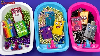 Numberblocks Satisfying Video l Mixing Candy in BathTub with Numberblocks ASMR