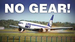 Boeing 767 BELLY LANDING! What happened?!  |  Polish LOT Airlines Flight 16