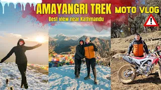 Bike ride to Ama Yangri | Snowfall near Kathmandu  | Short Trek