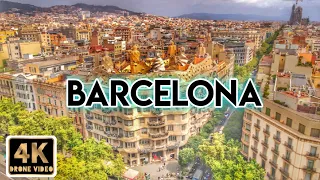 Barcelona, Spain 4k Drone Video